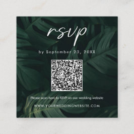 Cartão De Informações Casamento de Destino Código QR RSVP Tropical