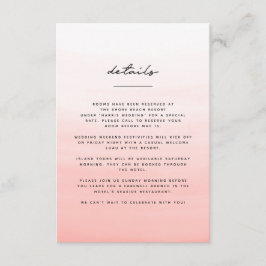 Cartão De Informações Casamento de destino de praia em aquarela