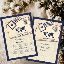 Cartão De Informações Casamento de Destino Russo Internacional de Aventu