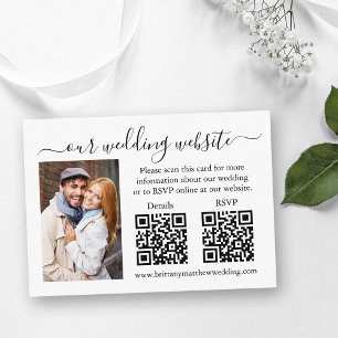 Cartão De Informações Casamento de Detalhes de RSVP Minimalista Foto 2 Q