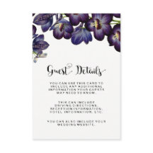 Casamento de Detalhes do Convidado Floral Purple F