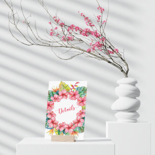 Cartão De Informações Casamento de Detalhes do Hibiscus Tropical Havaian