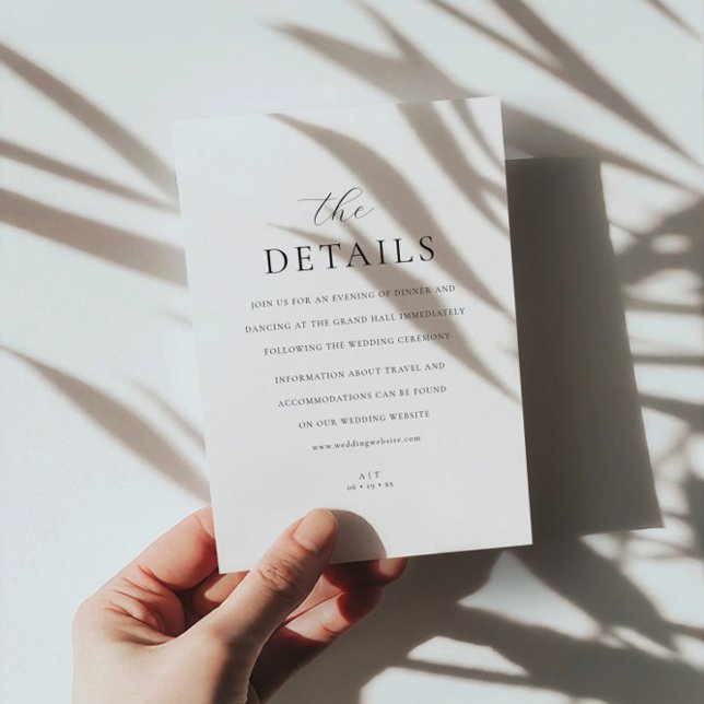 Cartão De Informações Casamento de Detalhes do Script Elegante do Monogr (Criador carregado)