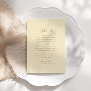 Cartão De Informações Casamento de Detalhes Mínimos do Script Elegante
