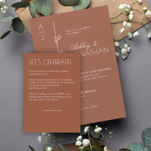 Cartão De Informações Casamento de Divisor Floral Moderno