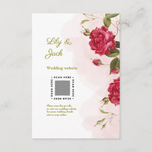 Cartão De Informações Casamento de Elegante Rosa-Themed