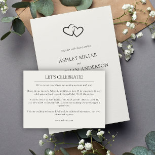 Cartão De Informações Casamento de Elementos Simples Modernos Elegante
