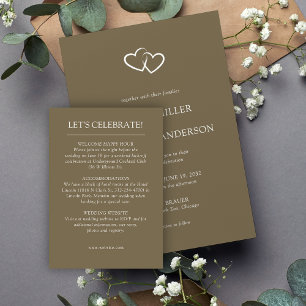 Cartão De Informações Casamento de Elementos Simples Modernos Elegante