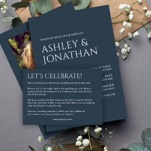 Cartão De Informações Casamento de Elementos Simples Modernos Elegante