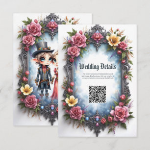 Cartão De Informações Casamento de Elfo Steampunk Caprichoso