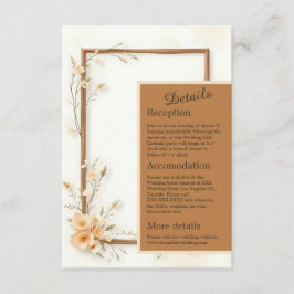 Cartão De Informações Casamento de Ênfase Botânica Neutral