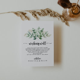 Cartão De Informações Casamento de Eucalipto Verde Minimalista Desejando