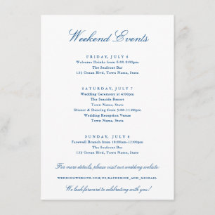 Cartão De Informações Casamento de Eventos de Fim de Semana da Coleção N