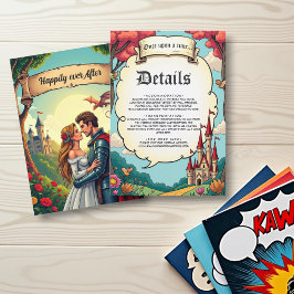 Cartão De Informações Casamento de Fairytale do Castelo da Floresta Enca