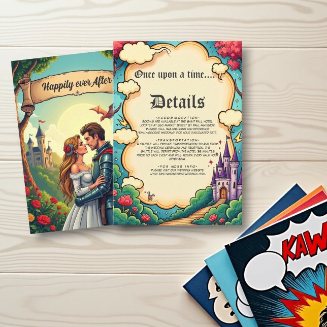 Cartão De Informações Casamento de Fairytale do Castelo Florestal Encant (Criador carregado)