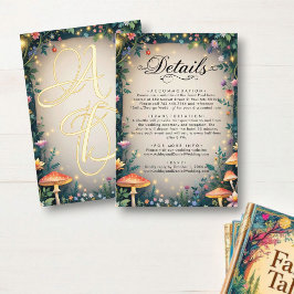 Cartão De Informações Casamento de Fairytales de Floresta Encantada em W