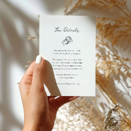 Cartão De Informações Casamento de ferradura minimalista | Detalhes do c