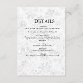 Cartão De Informações Casamento de Floco de Neve de Inverno