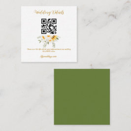 Cartão De Informações Casamento de Flor Amarelo e Branco da IVANA Elegan