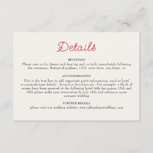 Cartão De Informações Casamento de Florais Tropicais de Hibiscus Tropica