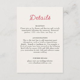 Cartão De Informações Casamento de Florais Tropicais de Hibiscus Tropica