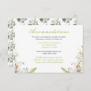Cartão De Informações Casamento de Flores Brancas