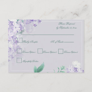 Cartão De Informações Casamento de Flores de Mola Roxo Dusty