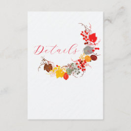 Cartão De Informações Casamento de Flores de Uvas de Berry Doce e Beijo