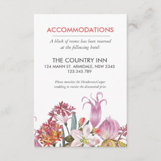 Cartão De Informações Casamento de flores exóticas com cor de água pinta