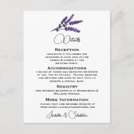 Cartão De Informações Casamento de Flores Lilac Elegante