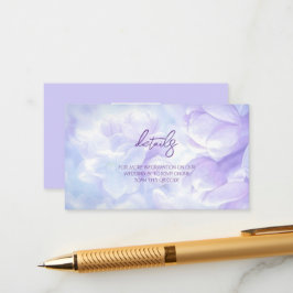 Cartão De Informações Casamento de Flores Liláticas Roxas Elegantes