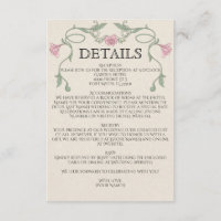 Casamento de Flores Rosa Pálido Art Nouveau Vintag