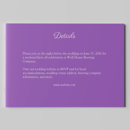 Cartão De Informações Casamento de Flores Selvagens com Cor de Água Púrp