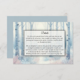 Cartão De Informações Casamento de Floresta de Nascimento Azul fosco