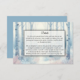 Cartão De Informações Casamento de Floresta de Nascimento Azul fosco