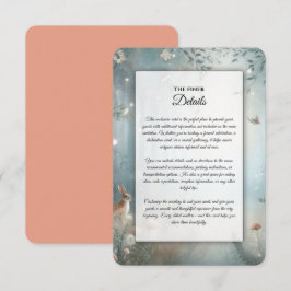 Cartão De Informações Casamento de Floresta Encantada de Teal e Peach