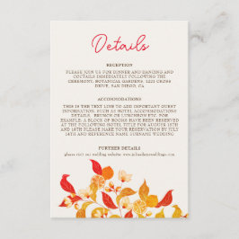 Cartão De Informações Casamento de Folhagem de Citros com Limonia Fresca