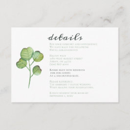 Cartão De Informações Casamento de Folhagem de Watercolor