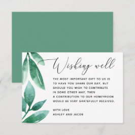 Cartão De Informações Casamento de folhagem em água verde, desejando bem