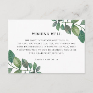 Cartão De Informações Casamento de folhagem em água verde, desejando bem