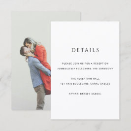 Cartão De Informações Casamento de Foto Simples Moderna