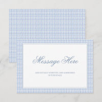 Casamento de Gingham Branco e Azul com Aquarela