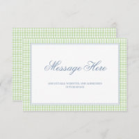 Casamento de Gingham Branco e Verde com Aquarela