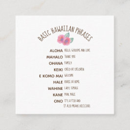 Cartão De Informações Casamento de Hibisco em Aquarela em Maui