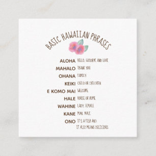 Cartão De Informações Casamento de Hibisco em Aquarela em Maui