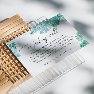 Cartão De Informações Casamento de hortelã pastel, que desejava bem