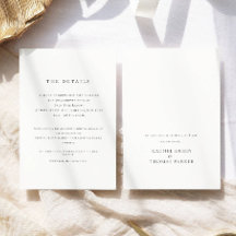 Casamento de Informações Brancas Negras Elegante