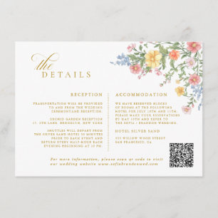 Cartão De Informações Casamento de Jardim Ornado com Pastel Suave e Dour