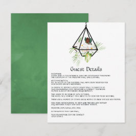 Cartão De Informações Casamento de Jardim Terrário Floral Pastel Rústico