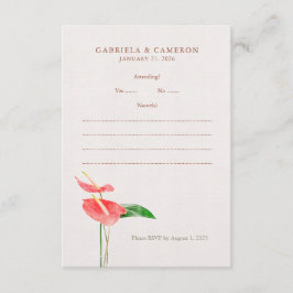 Cartão De Informações Casamento de Laceleaf Tropical Floral Watercolor